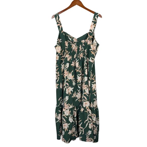 New Maurices Midi Dress Green Floral Sleeveless Women's XXL 2XL - Picture 8 of 10